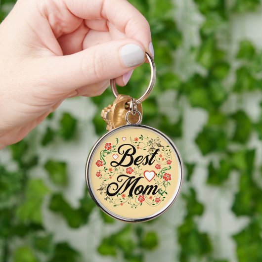 Beste moeder Elegant Bloemen Ontwerp Sleutelhanger (Hand)