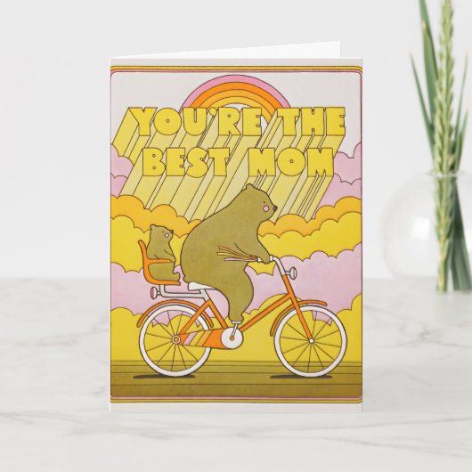 Beste Moeder Fietst Beren Letterpress Kaart (Voorkant)