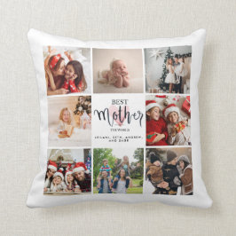 Beste moeder Foto Collage Pink Heart Kussen