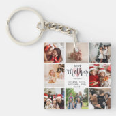 Beste moeder Foto Collage Pink Heart Sleutelhanger (voorkant)