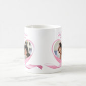 Beste moeder foto met roze lint hart koffiemok (Center)