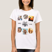 Beste Moeder Fotocollage Elegante Script Hart T-shirt (Voorkant)