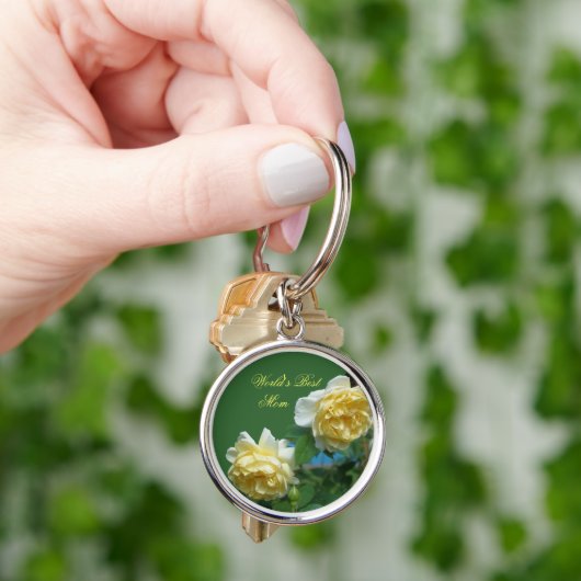 Beste Moeder Gele Rozen Bloem Sleutelhanger (Hand)