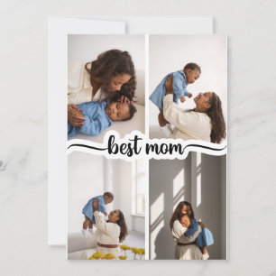 Beste moeder gepersonaliseerde 4 foto collage aankondiging