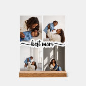 Beste moeder gepersonaliseerde 4 foto collage acryl bord (Voorkant)