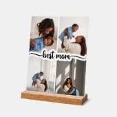 Beste moeder gepersonaliseerde 4 foto collage acryl bord (Hoek)