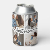 Beste moeder gepersonaliseerde 4 foto collage blikjeskoeler (Blikje Voorkant)