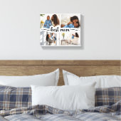 Beste moeder gepersonaliseerde 4 foto collage canvas afdruk (Insitu (Slaapkamer))