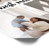 Beste moeder gepersonaliseerde 4 foto collage foto afdruk (Hoek)