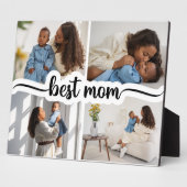 Beste moeder gepersonaliseerde 4 foto collage fotoplaat (Zijkant)