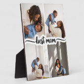 Beste moeder gepersonaliseerde 4 foto collage fotoplaat (Zijkant)
