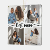 Beste moeder gepersonaliseerde 4 foto collage keramisch ornament (Links)
