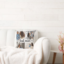 Beste moeder gepersonaliseerde 4 foto collage kussen