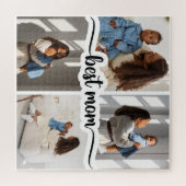Beste moeder gepersonaliseerde 4 foto collage legpuzzel (Horizontaal)