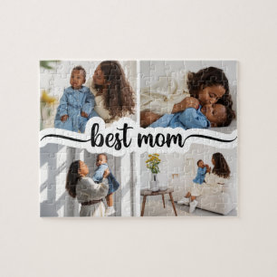 Beste moeder gepersonaliseerde 4 foto collage legpuzzel