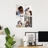 Beste moeder gepersonaliseerde 4 foto collage poster (Thuiskantoor)