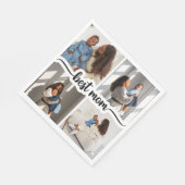 Beste moeder gepersonaliseerde 4 foto collage servet (Hoek)