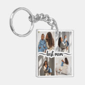 Beste moeder gepersonaliseerde 4 foto collage sleutelhanger (Voorkant Links)