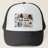 Beste moeder gepersonaliseerde 4 foto collage trucker pet (Voorkant)