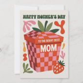 Beste Moeder Geruite Retro Moederdag Feestdagenkaart (Voorkant)