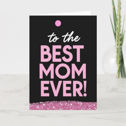 Beste Moeder Glitter Patroon Kaart (Voorkant)