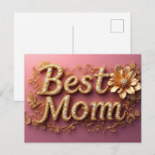 Beste Moeder Gouden Letters Briefkaart (Voorkant / Achterkant)