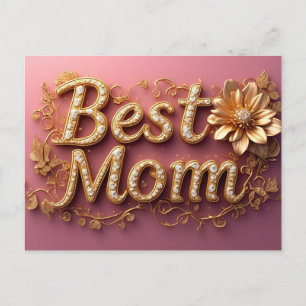 Beste Moeder Gouden Letters Briefkaart