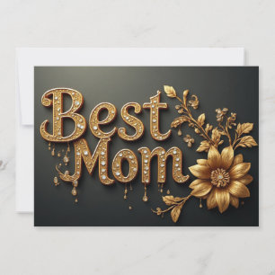 Beste Moeder Gouden Letters Feestdagenkaart