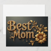 Beste Moeder Gouden Letters Feestdagenkaart (Voorkant / Achterkant)