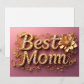 Beste Moeder Gouden Letters Feestdagenkaart (Voorkant / Achterkant)