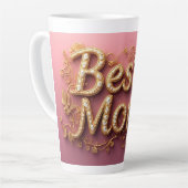 Beste Moeder Gouden Letters Latte Mok (Linkerhoek)