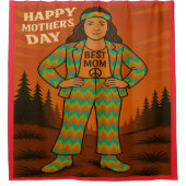 Beste moeder Hippie Douchegordijn (Voorkant)