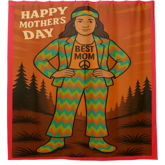 Beste moeder Hippie Douchegordijn (Voorkant)