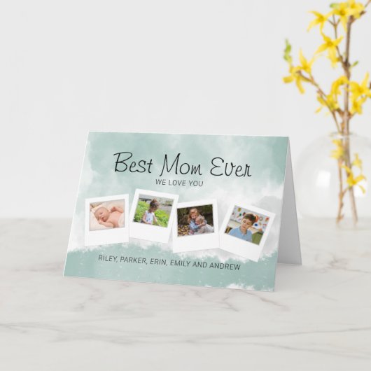 Beste Moeder Iedere Familienfoto Kaart (Gele Bloem)