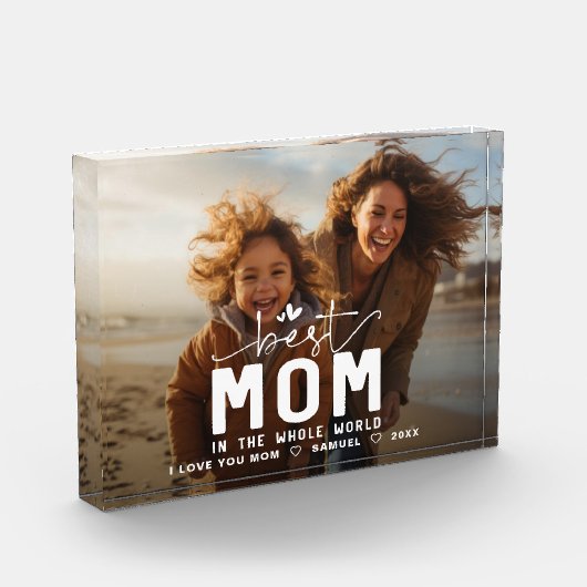 Beste moeder in de hele wereld moederdag fotoblokken (Links)