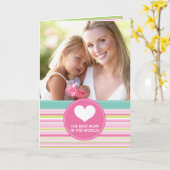 Beste moeder in de Mode. Kleurrijke stripjes Kaart (Gele Bloem)