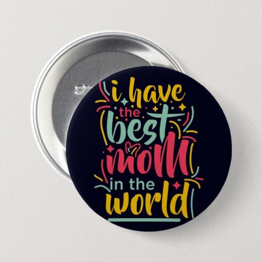 Beste moeder in de wereld Button (Voorkant /achterkant)