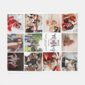Beste moeder in de wereld Foto Collage Pink Heart Fleece Deken (Voorkant (Horizontaal))