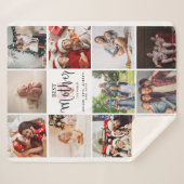 Beste moeder in de wereld Foto Collage Pink Heart Sherpa Deken (Voorkant (horizontaal))