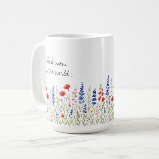 Beste moeder in de wereld Mok met kleurrijke Wildf (Voorkant links)