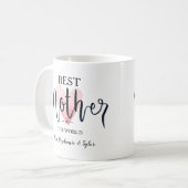 Beste moeder in de wereld Roze Waterverf Hart Koffiemok (Voorkant links)