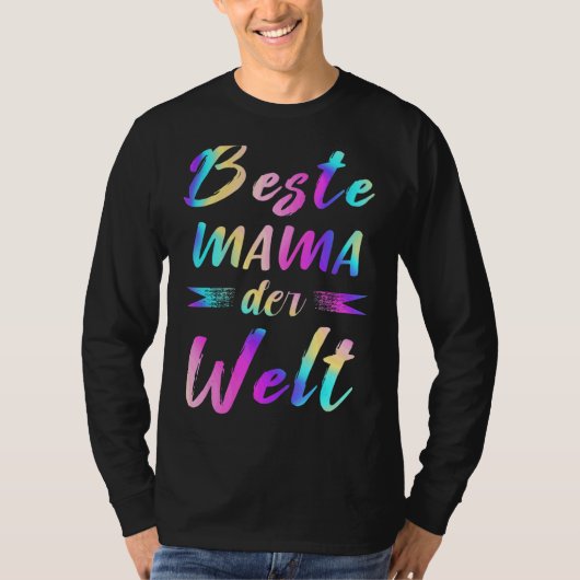 Beste moeder in het Duits voor Moederdag kleurrijk T-shirt (Voorkant)