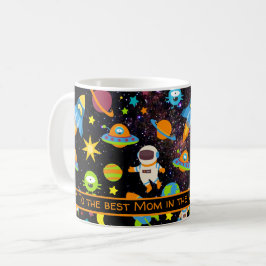 Beste moeder in het hele universum ruimte zwarte k koffiemok
