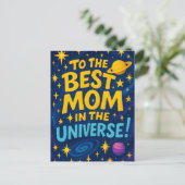 Beste moeder in het universum - Cosmic Moederdag Briefkaart (Staand voorkant)