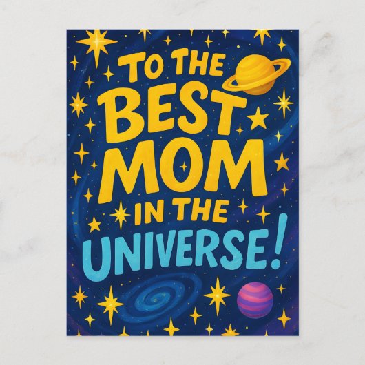 Beste moeder in het universum - Cosmic Moederdag Briefkaart (Voorkant)