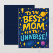 Beste moeder in het universum - Cosmic Moederdag Feestdagenkaart (Voorkant / Achterkant)