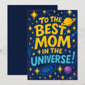 Beste Moeder in het Universum - Kosmische Moederda Feestdagenkaart (Voorkant / Achterkant)