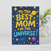 Beste Moeder in het Universum - Kosmische Moederda Feestdagenkaart (Staand voorkant)