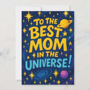 Beste Moeder in het Universum - Kosmische Moederda Feestdagenkaart