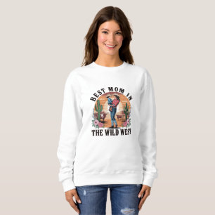 Beste moeder in het Wilde Westen Retro Cowgirl Gif Trui